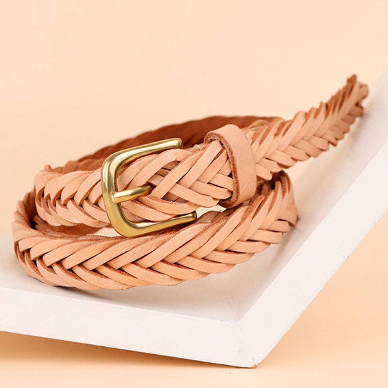 Woven Adjustable Leather Belt