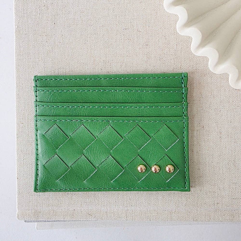 Woven Small Card Holder Wallet