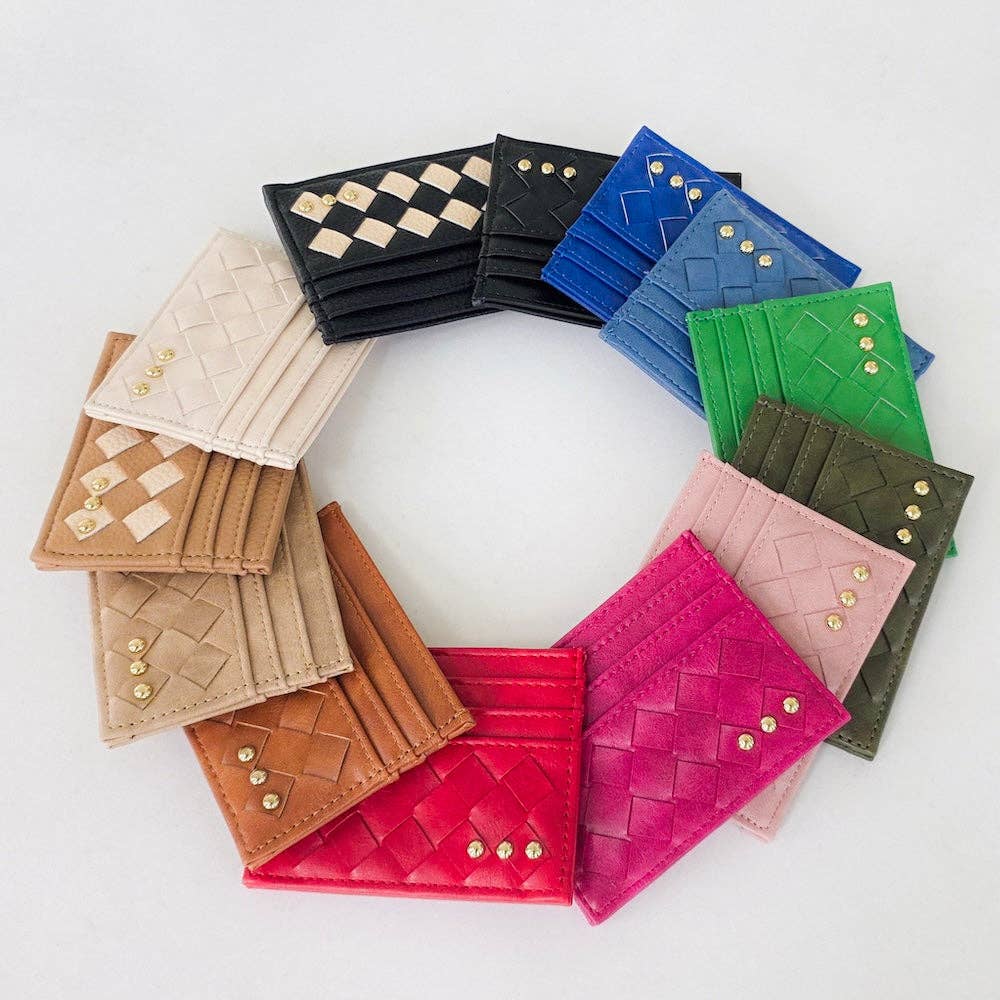 Woven Small Card Holder Wallet