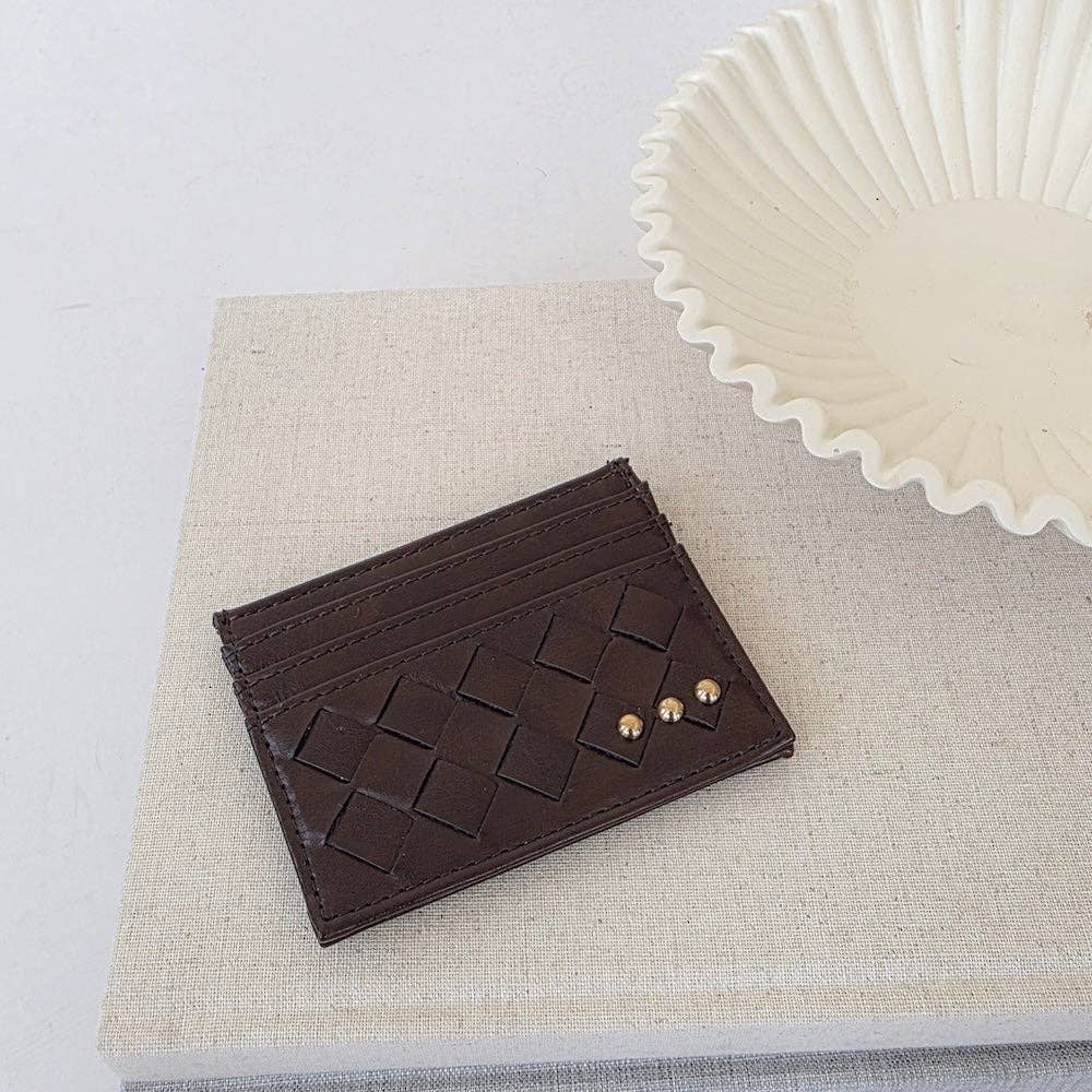 Woven Small Card Holder Wallet