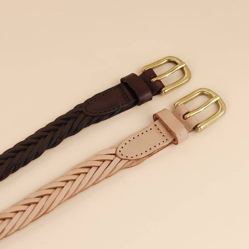 Woven Adjustable Leather Belt