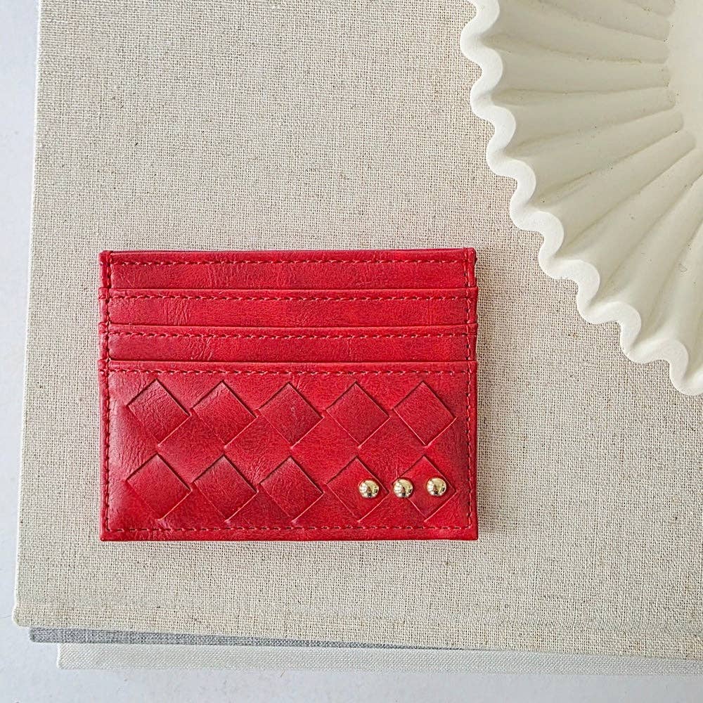 Woven Small Card Holder Wallet