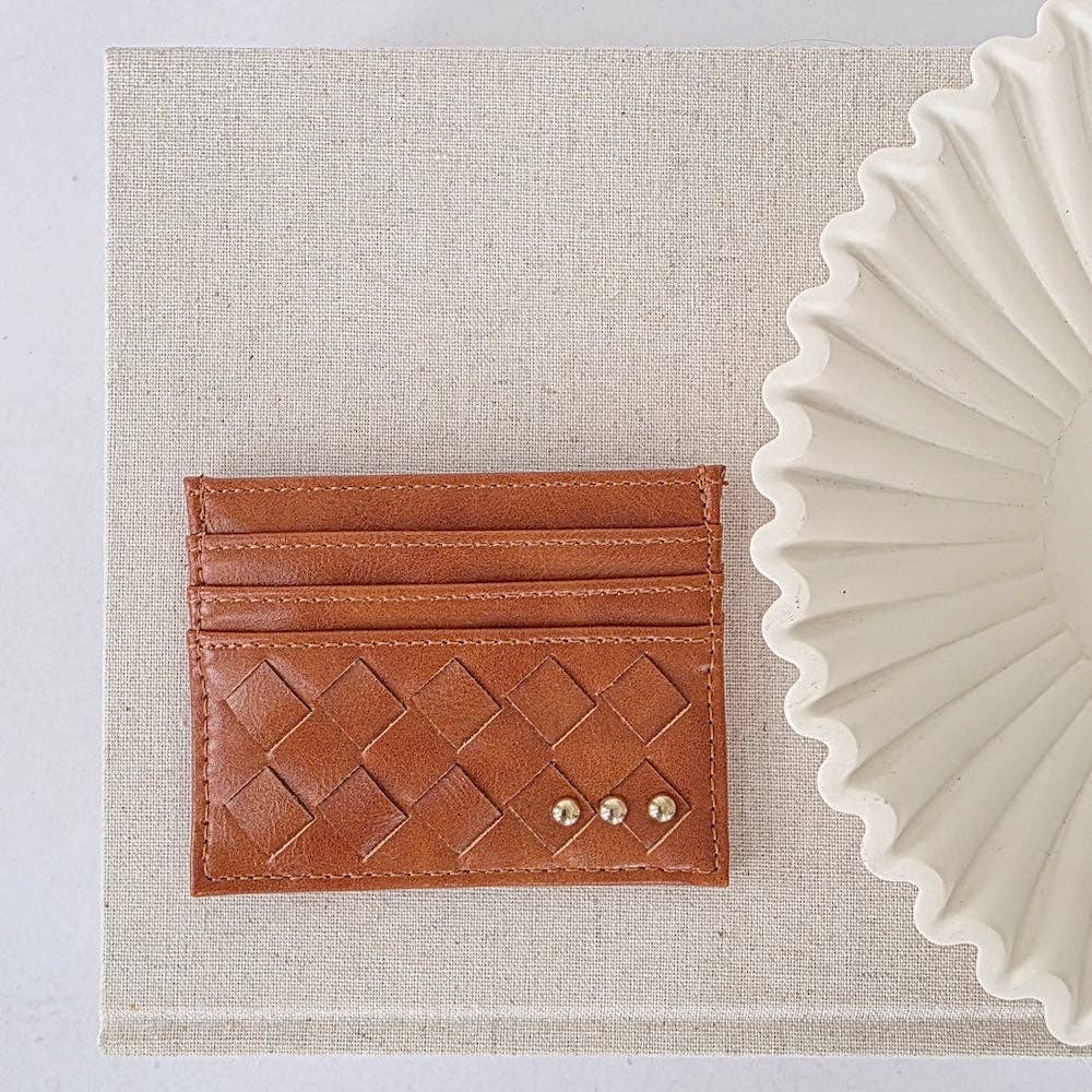 Woven Small Card Holder Wallet