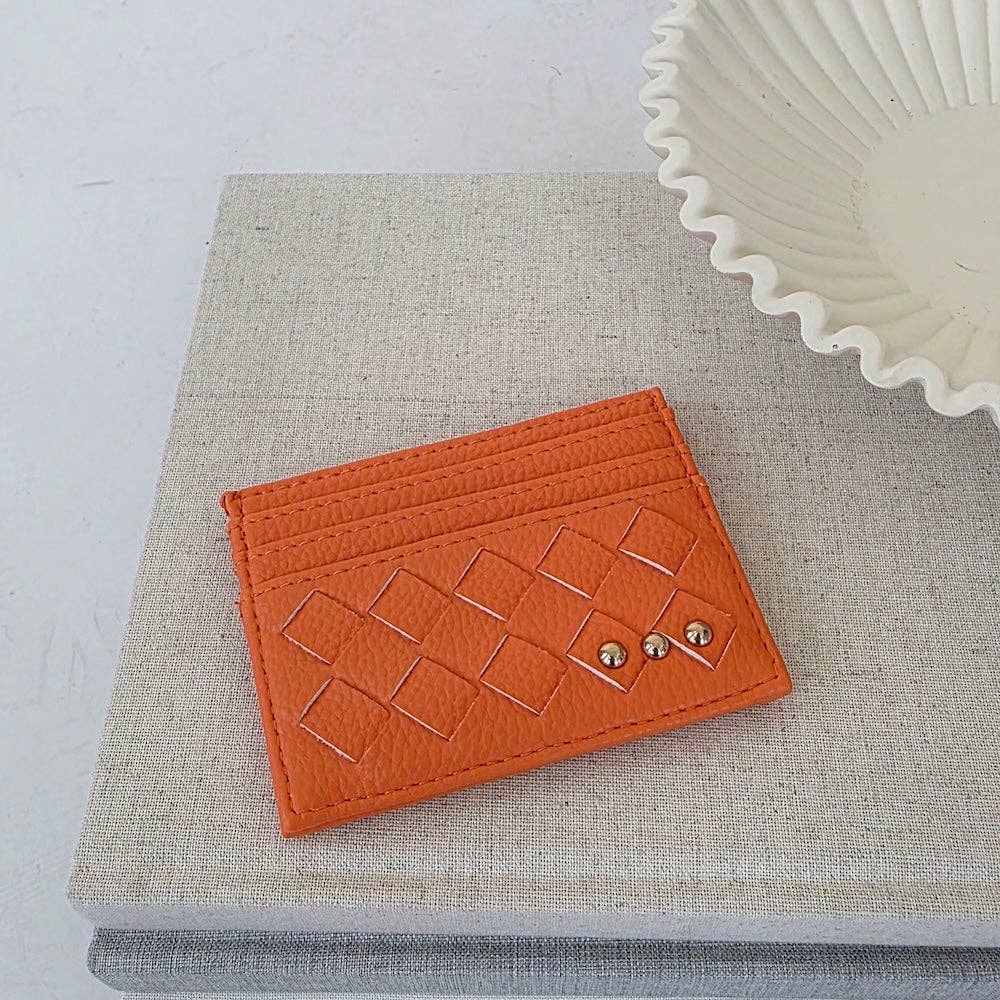 Woven Small Card Holder Wallet