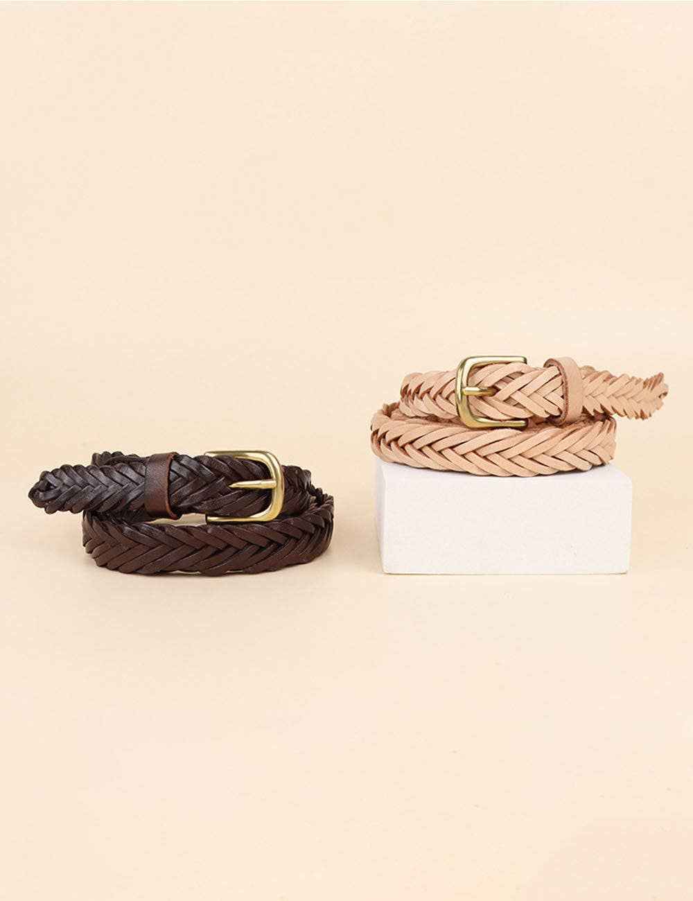 Woven Adjustable Leather Belt