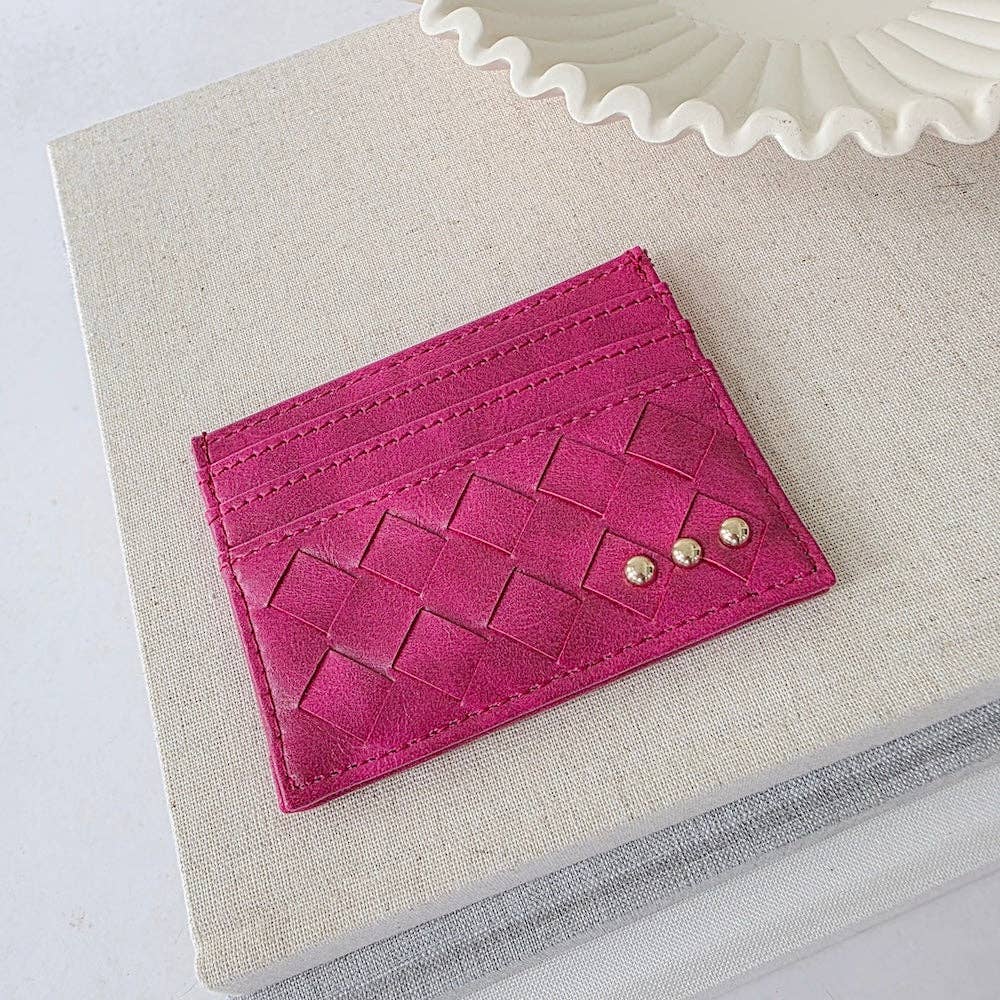 Woven Small Card Holder Wallet