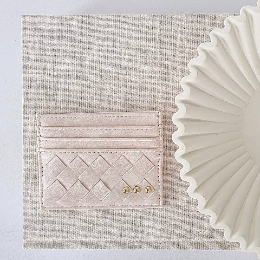 Woven Small Card Holder Wallet
