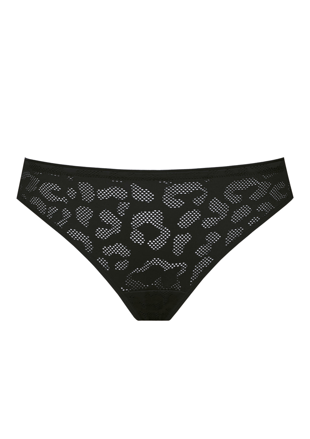 Alex black seamless thong front