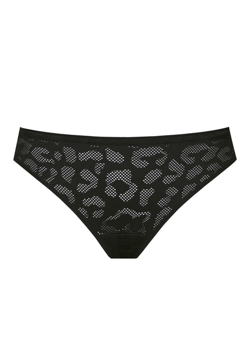 Alex black seamless thong front