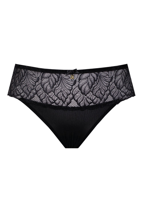 Amelia black lace thong C400