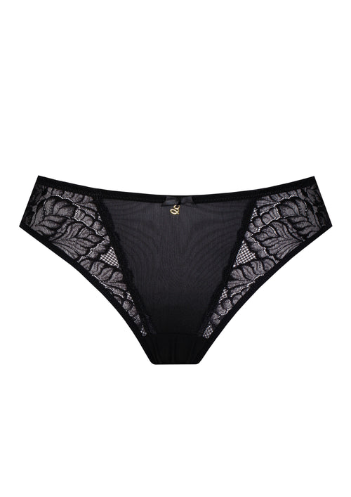 Amelia black Brazilian lace thong