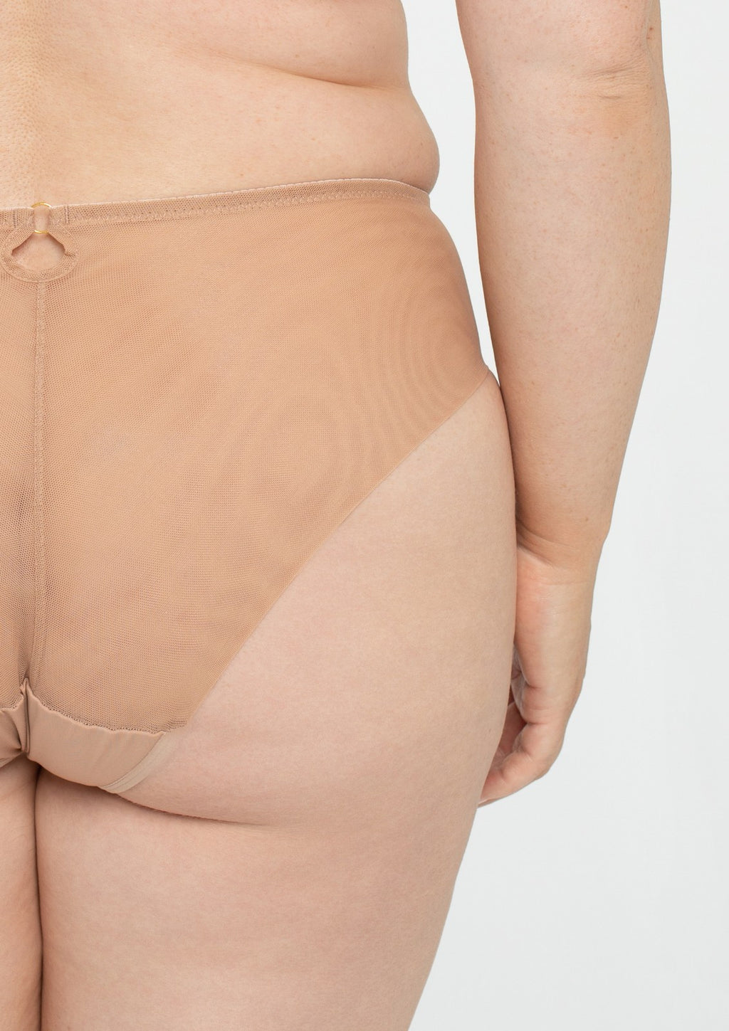 Perla cappuccino lace briefs detail
