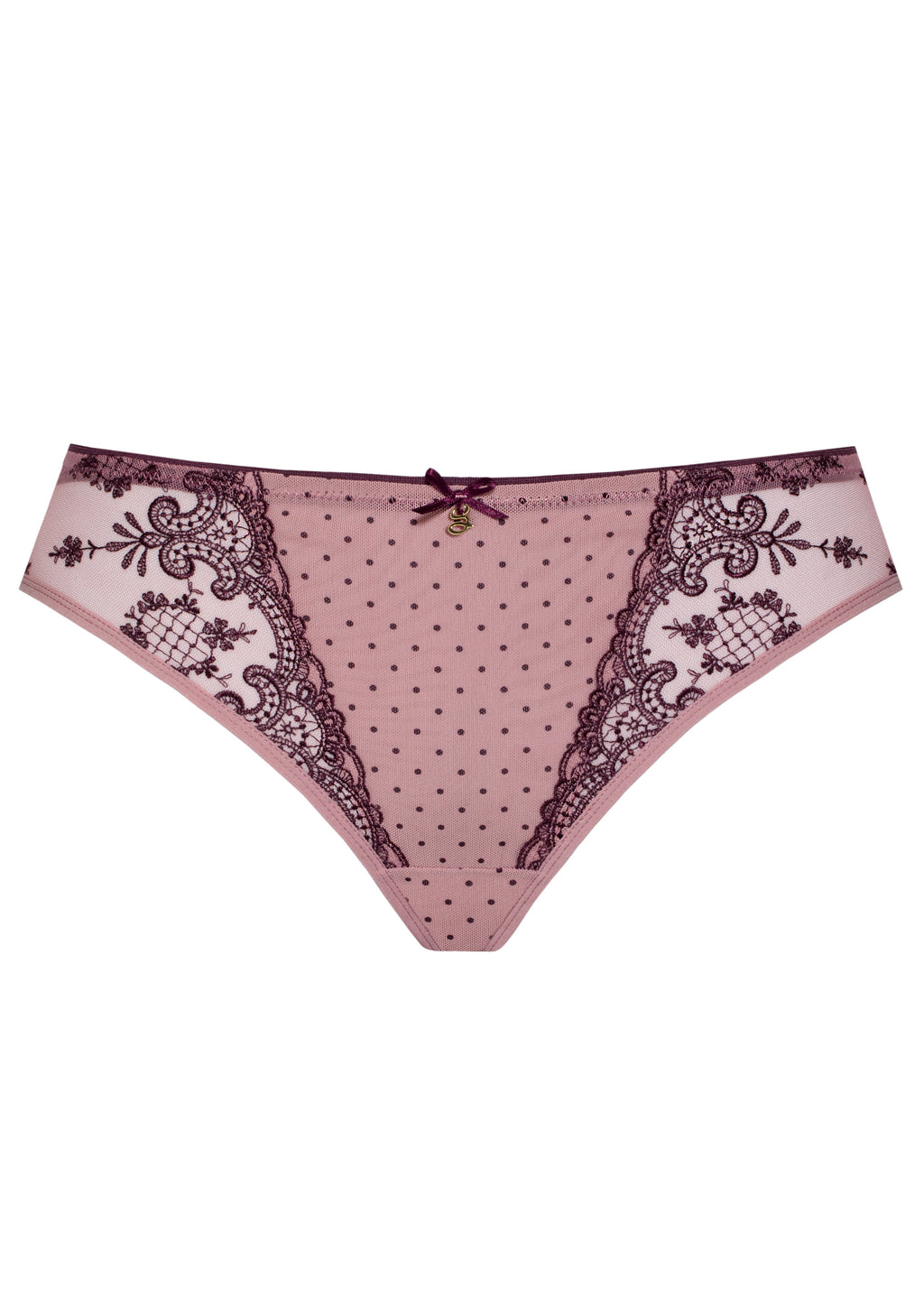 Carmen heather lace thong front