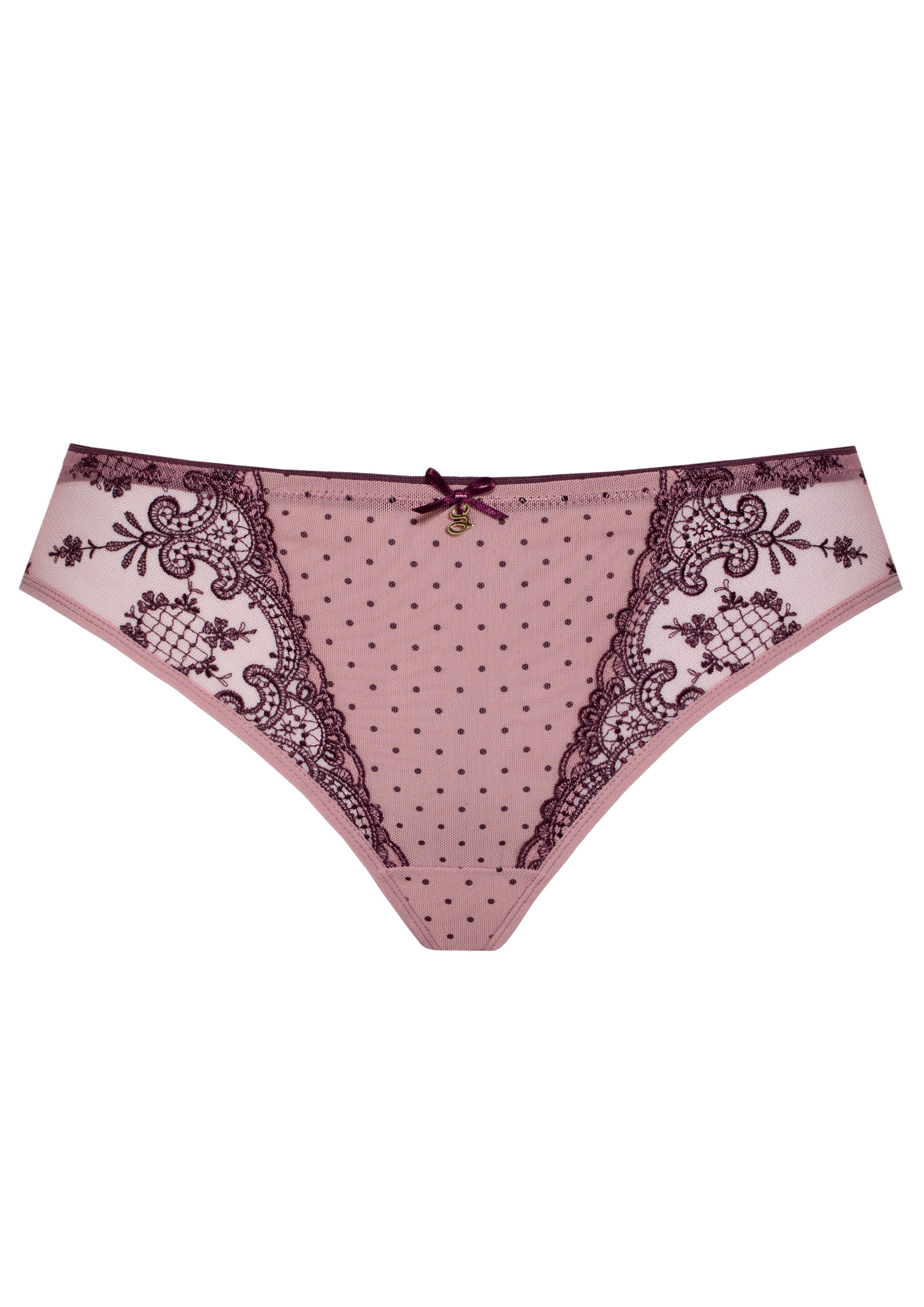 Carmen heather lace thong front