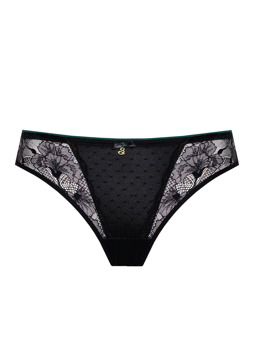 Vanda tourmaline lace thong front