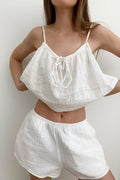 Cotton Pajama Set White