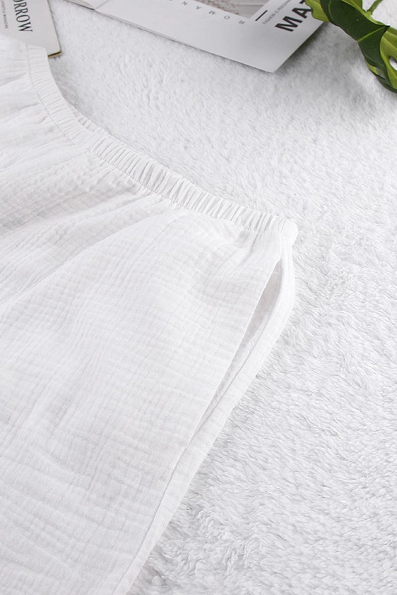 Cotton Pajama Set White