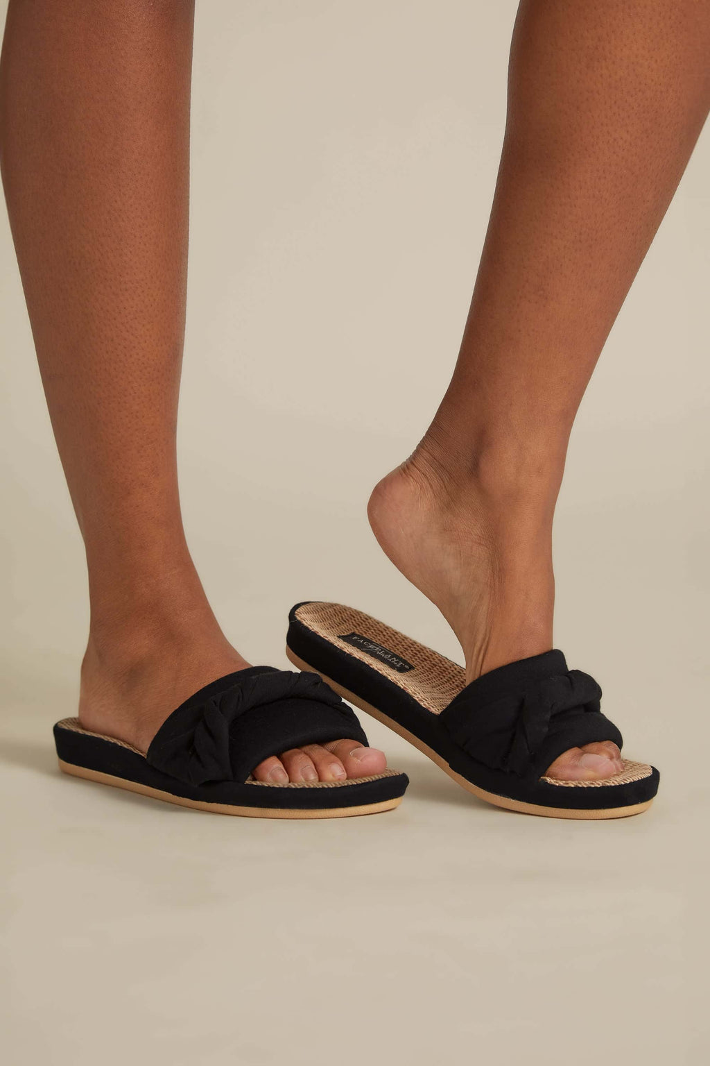 Hemp Black Slide Slippers