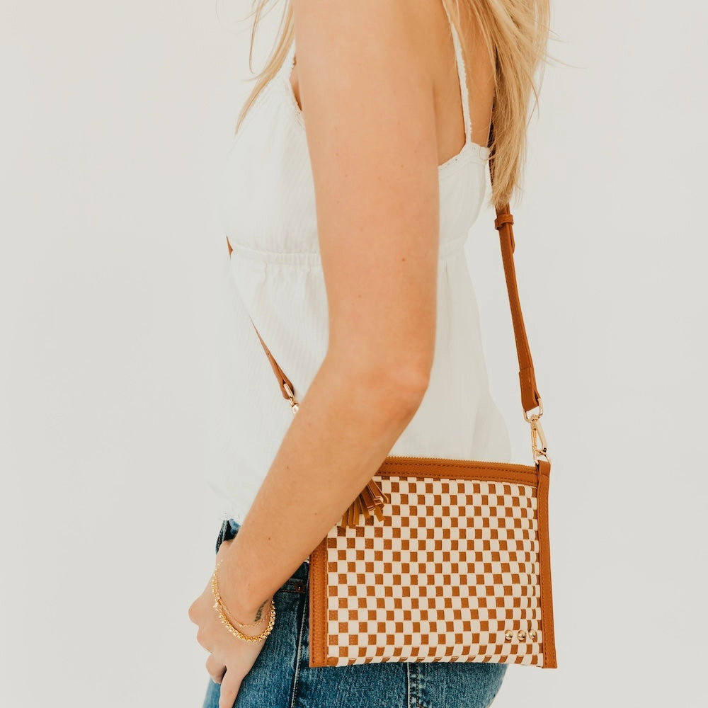 Woven Crossbody and Clutch Bag