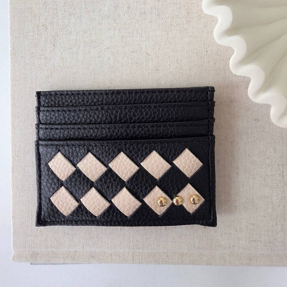 Woven Small Card Holder Wallet