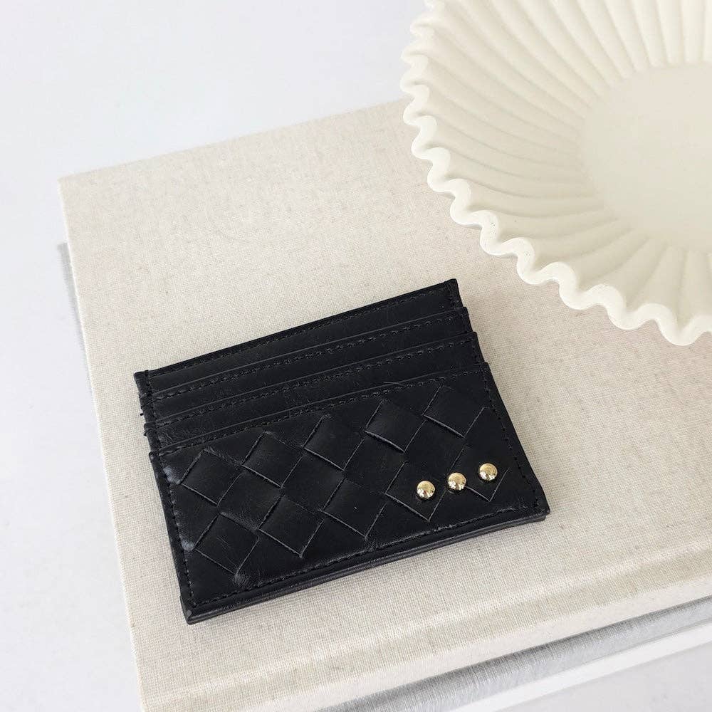 Woven Small Card Holder Wallet