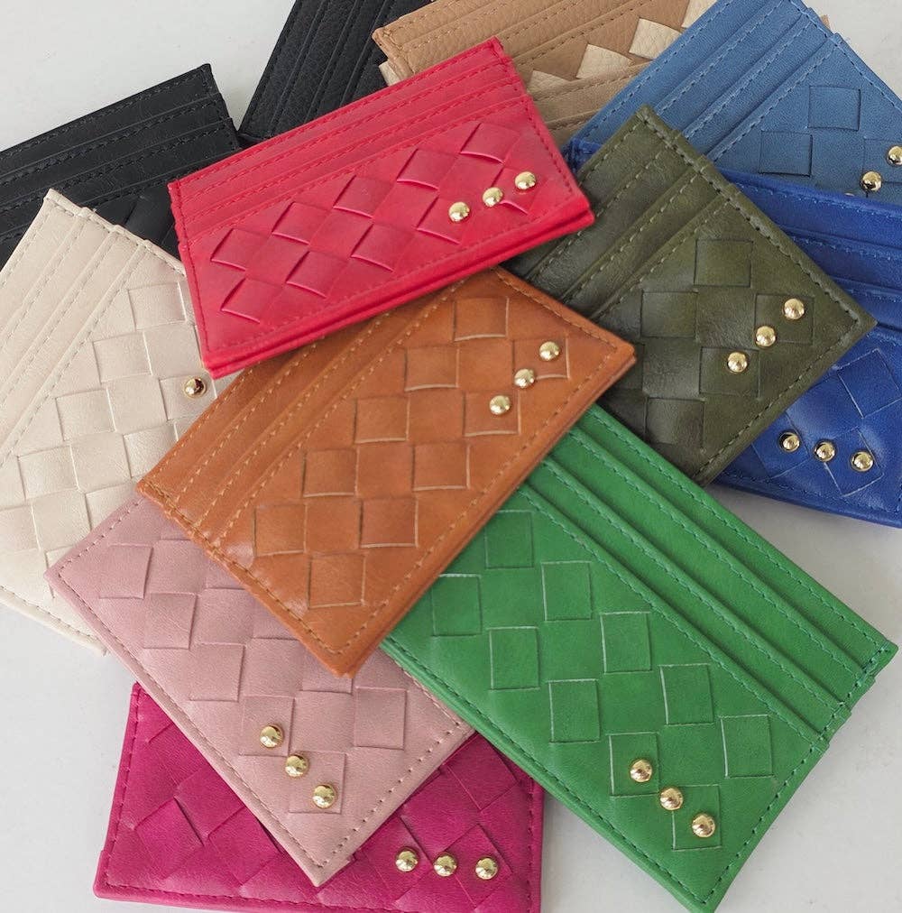 Woven Small Card Holder Wallet