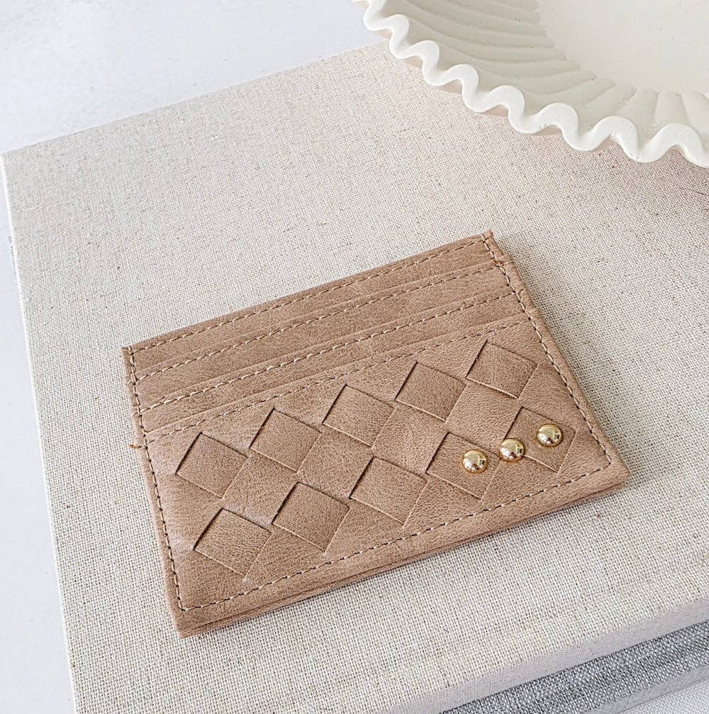 Woven Small Card Holder Wallet