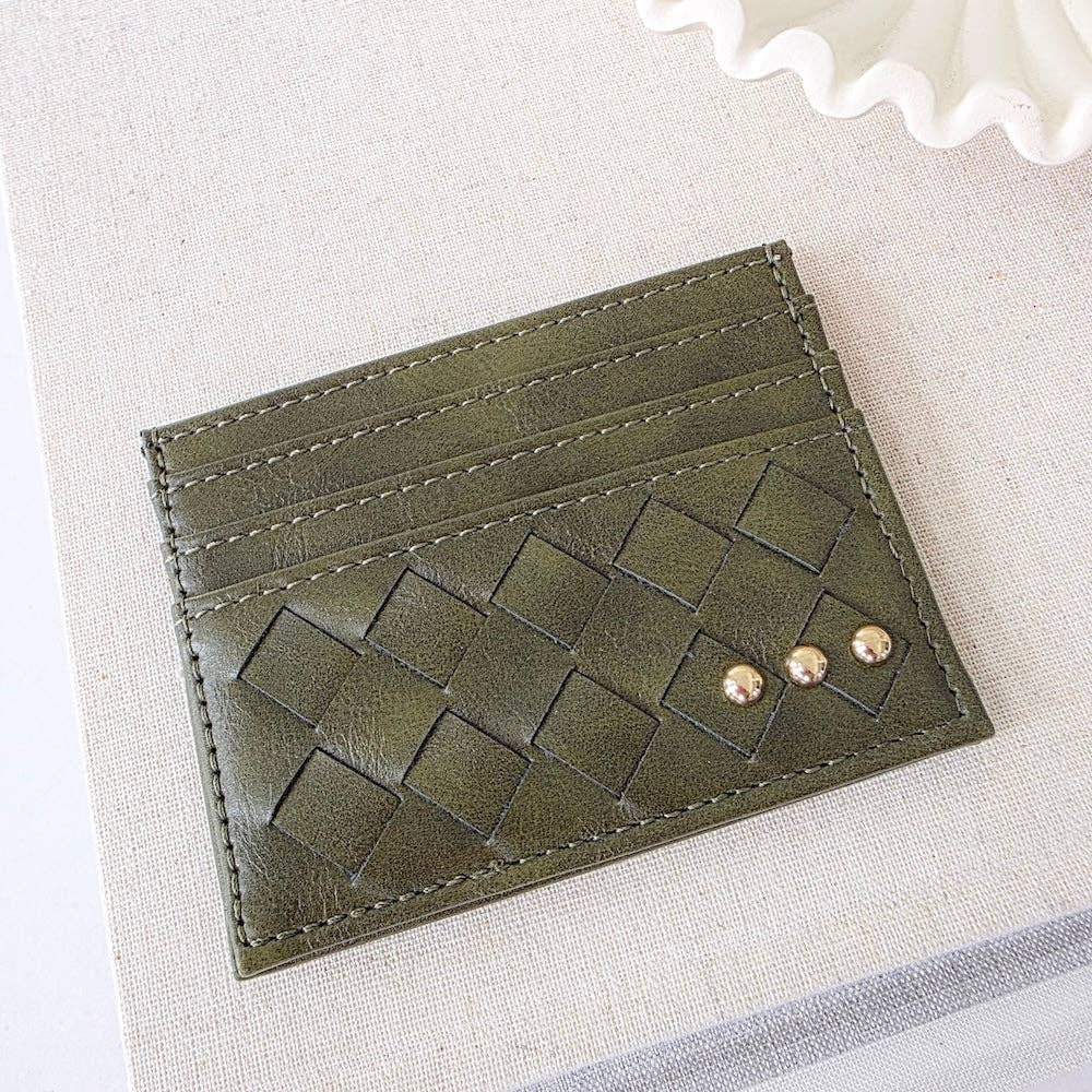 Woven Small Card Holder Wallet