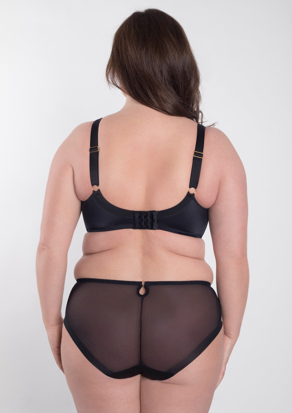 Perla black lace briefs back