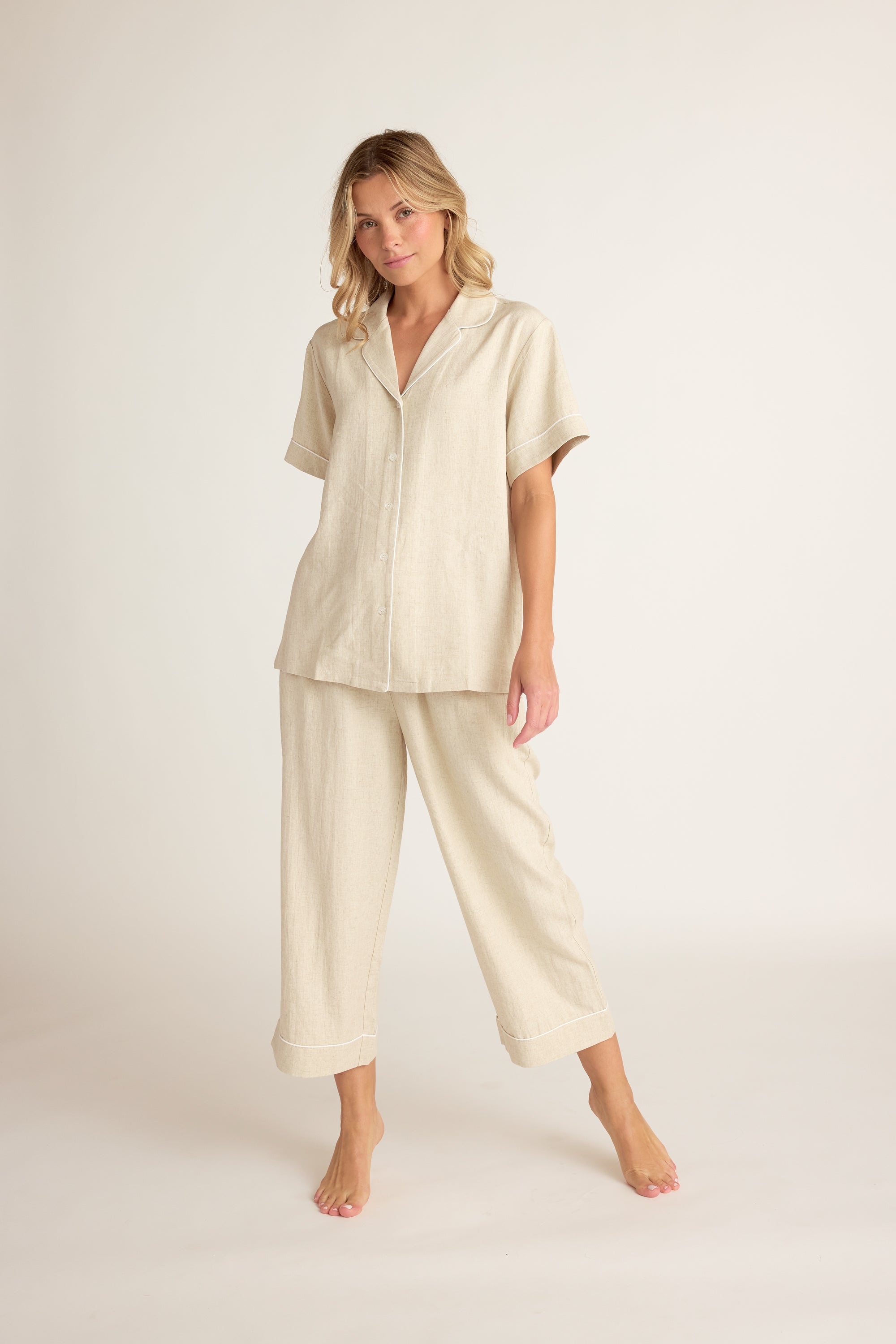 Linen Short Sleeve Button-up Shirt